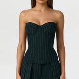 Naked Wardrobe Suiting Pinstripe Corset Top