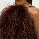 Naked Wardrone Feather Open Back Mini Dress