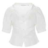 Isla Poplin Shirt in Milk