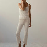 DL1961 Bridget Boot High Rise Instasculpt™ Crop Jeans in Crema Scallop
