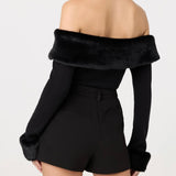 ASTR The Label Tabathia Faux Fur Trim Sweater