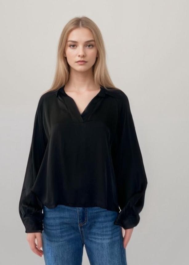 Ibiza Solid Blouse in Black