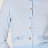 ASTR The Label Marian Jeweled Button Plaid Cardigan