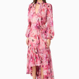 Evalina Long Sleeve Maxi Dress in Pink