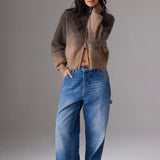 Colorush Brushed Dip Toto Jacket in Cappuccino Dip