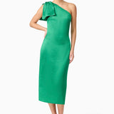 Ameera Asymmetrical Midi Dress in Green