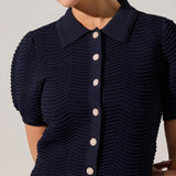 Perrine Scalloped Short Sleeve Cardigan