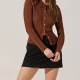 Ottilie Pointelle Crochet Collar Cardigan