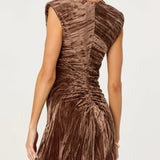 ASTR The Label Daisha Crushed Velvet Midi Dress