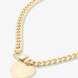 Melinda Maria Julian XL Heart Cuban Chain Necklace in Gold