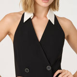ASTR the Label Perah Halter Tuxedo Mini Dress