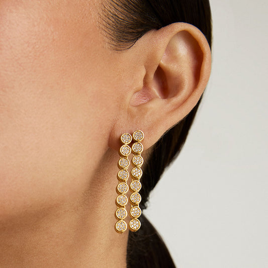 Mirabeau Pave Statement Drop Earring in Gold