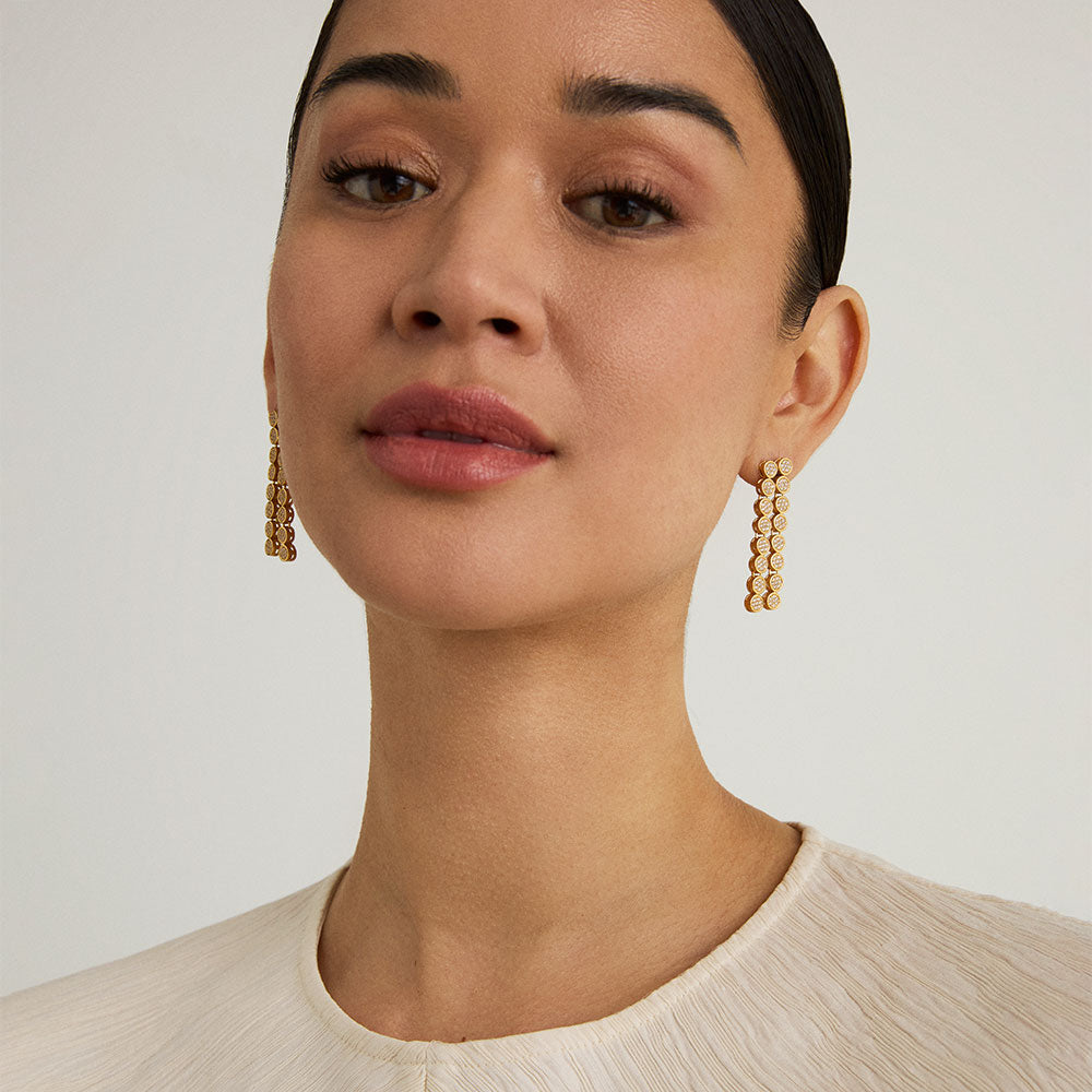 Mirabeau Pave Statement Drop Earring in Gold