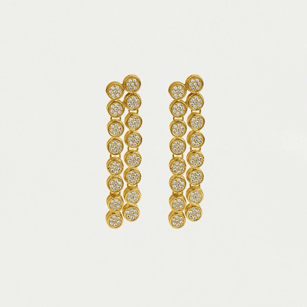 Mirabeau Pave Statement Drop Earring in Gold