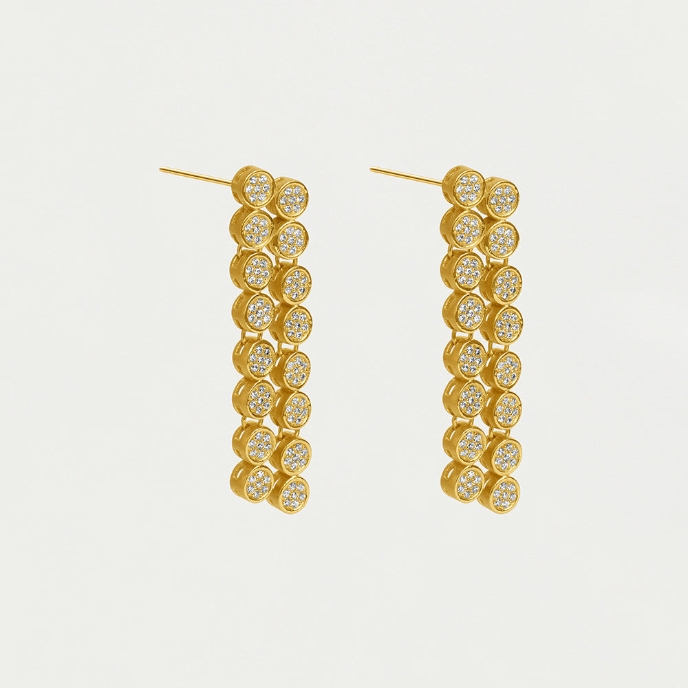 Mirabeau Pave Statement Drop Earring in Gold