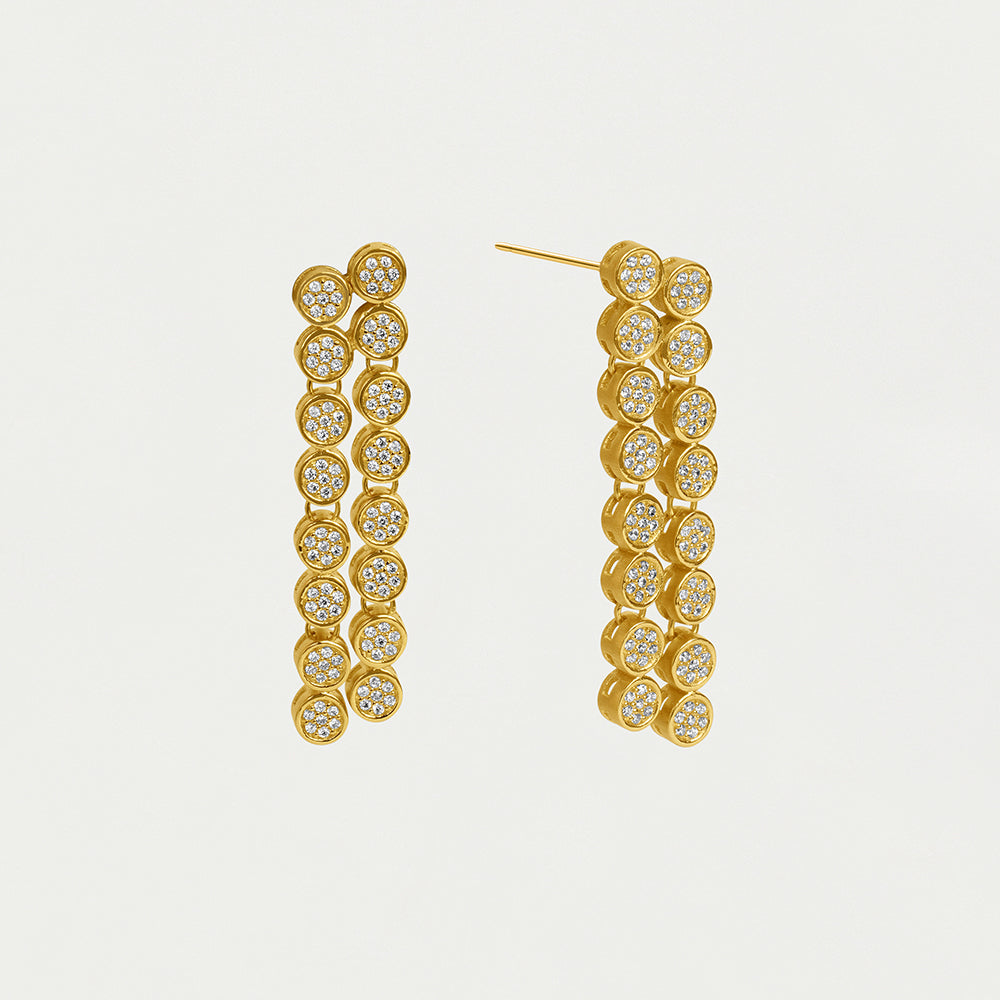 Mirabeau Pave Statement Drop Earring in Gold