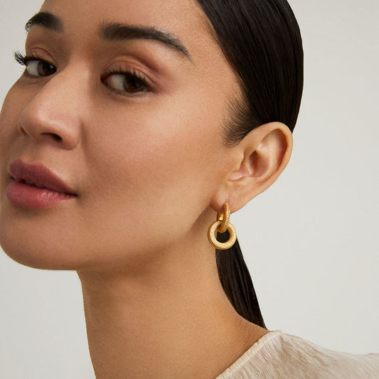 Colette Pave Drop Earrings in Gold