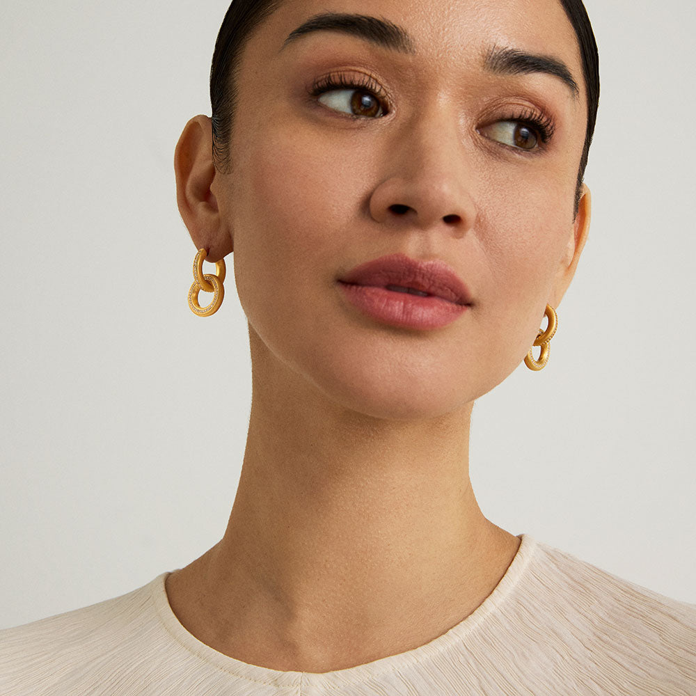 Colette Pave Drop Earrings in Gold