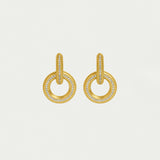 Colette Pave Drop Earrings in Gold