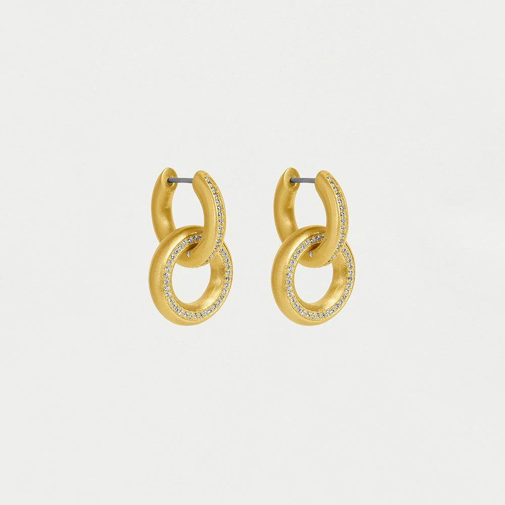 Colette Pave Drop Earrings in Gold