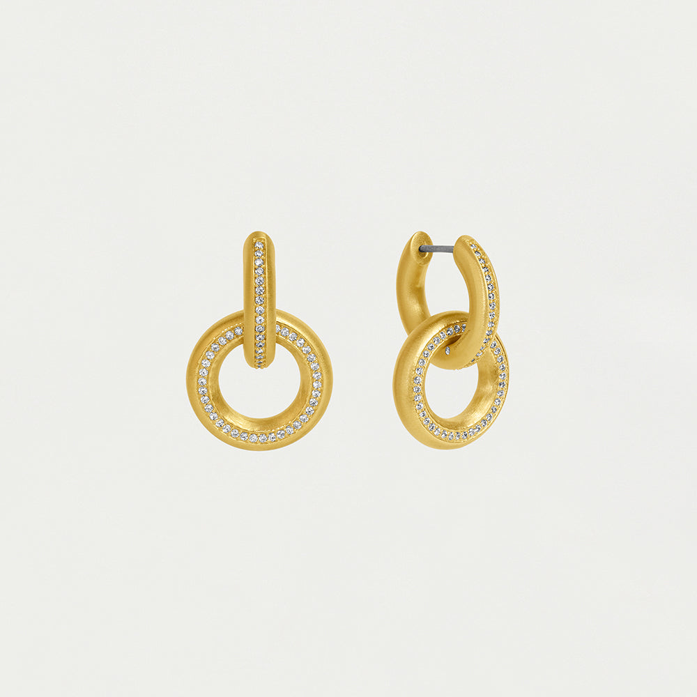 Colette Pave Drop Earrings in Gold