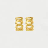 Crosby Link Huggie Hoops in Gold