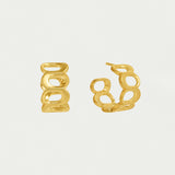 Crosby Link Huggie Hoops in Gold