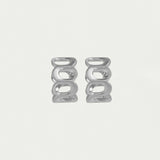 Crosby Link Huggie Hoops in Silver