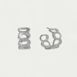 Crosby Link Huggie Hoops in Silver