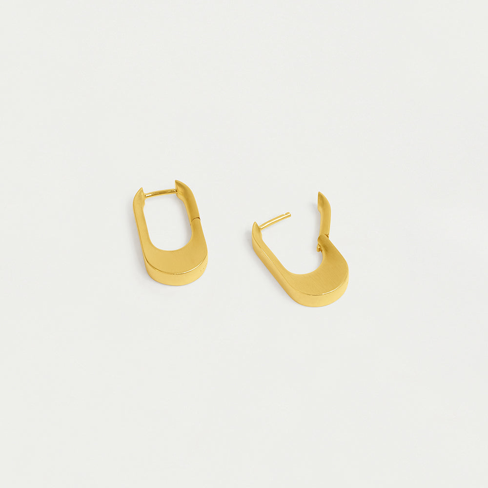 Crosby Hinged Huggie Hoops in Gold