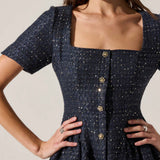 Janel Tweed Mini Skater Dress
