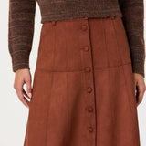 ASTR the Label Zoya Faux Suede Midi Skirt