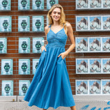 Micah Dress in Blue Sapphire