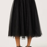 ASTR the Label Lela Polka Dot Layered Midi Skirt