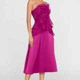Theia Victoria Draped Rose Cocktail Dress
