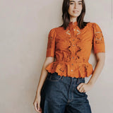 Elizabeth Top in Cinnamon