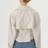 Quinn Cropped Trench Coat - Whisper White