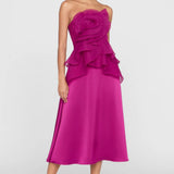 Theia Victoria Draped Rose Cocktail Dress