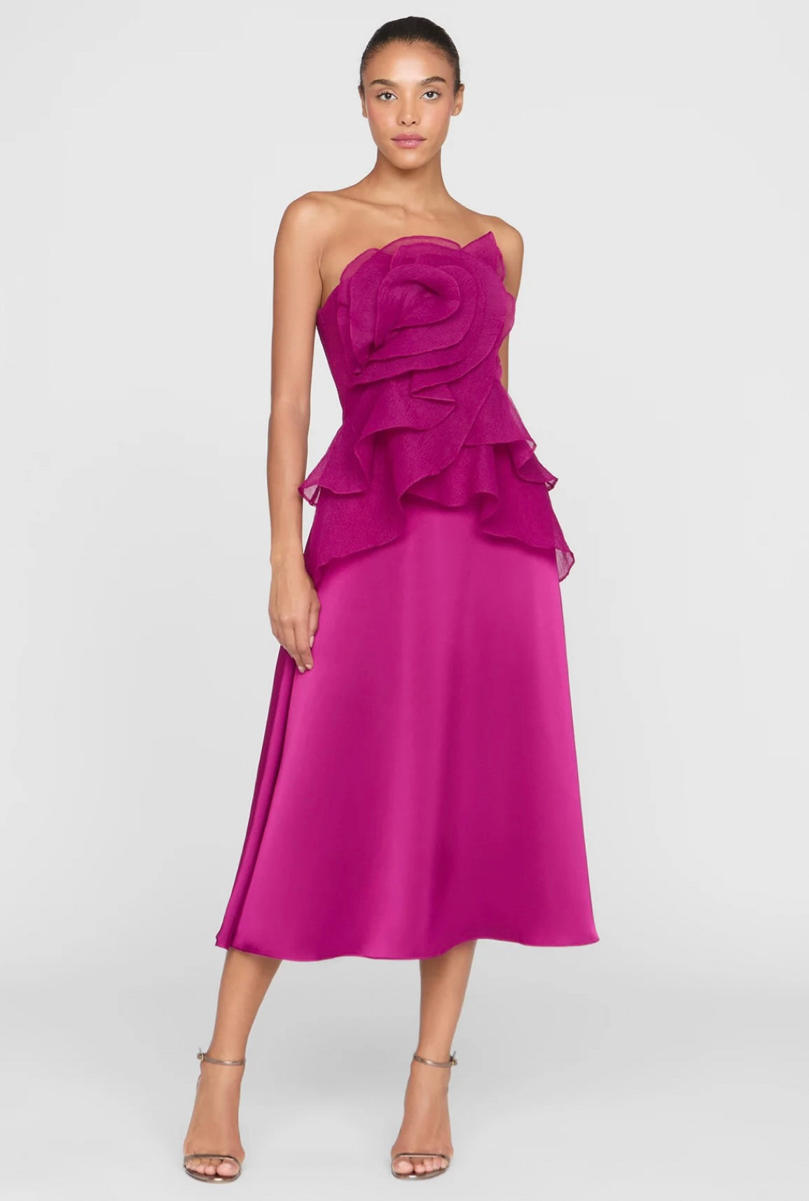 theia cocktail dress Theia Women's Marla Strapless Sculptural Drape Cocktail Dress - Sunlit Pink