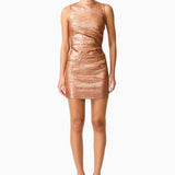 Elliatt Rhian Fitted Mini Dress in Rust