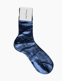 One Ribbed Laminated Metallic Socks