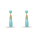 Turquoise Sky Gold Cage Drop Earrings