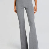 SEROYA Mickie Knit Flare Pant in Medium Grey