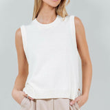 Knit Vest with Tie Detail in Ivory