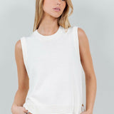 Knit Vest with Tie Detail in Ivory