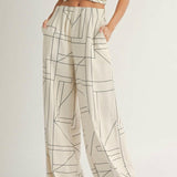 Geometric Wide Leg Pants
