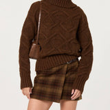 ASTR the Label Janeth Diamond Knit Turtleneck Sweater