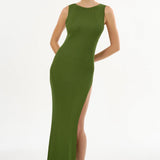 Giovanna Rib Knit Maxi Dress - Fern