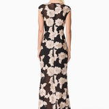 Elliatt Margaux Fit & Flare Gown in Black & Gold Floral