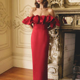 Elliatt Lucetta Off Shoulder Gown in Red